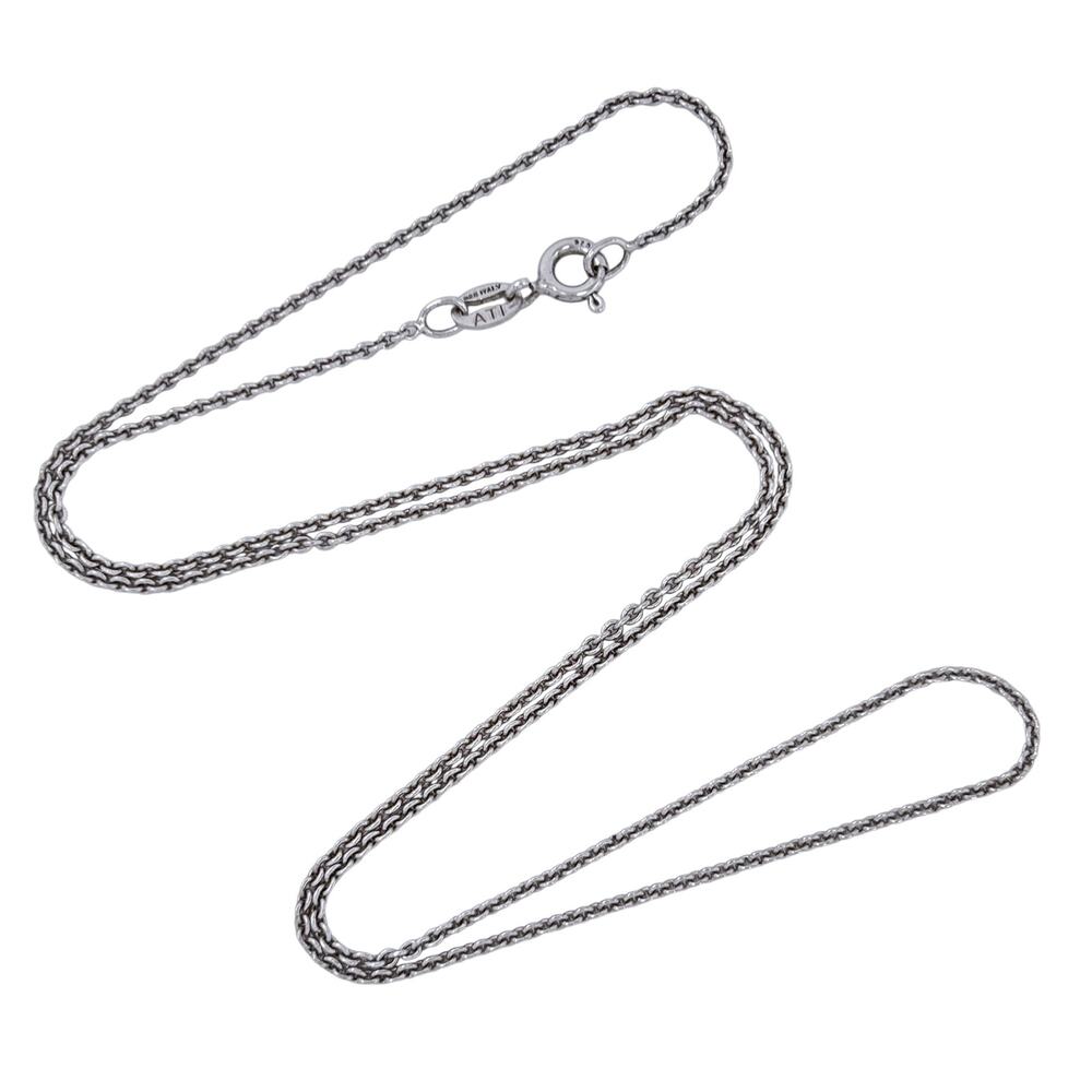 Estate Italy Sterling Silver 925 1.3mm Cable Chain Necklace 18"